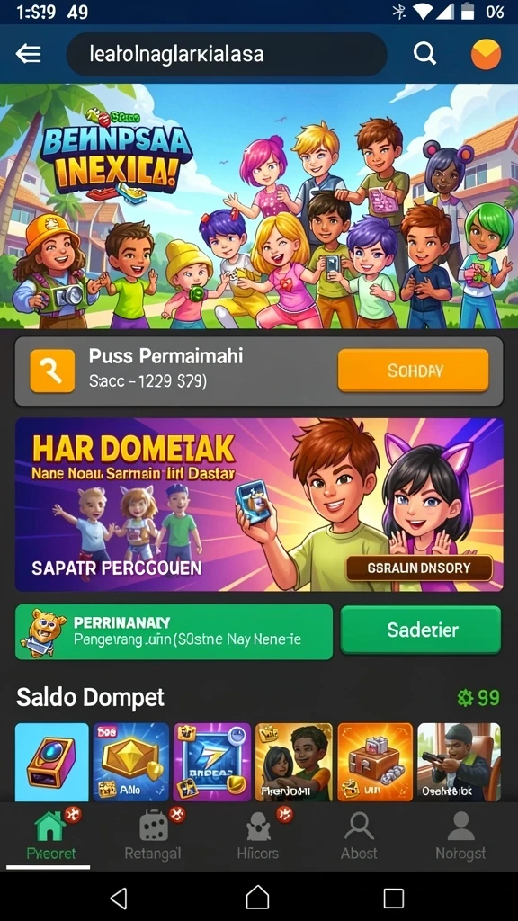 rpvip3 - Tampilan awal game dengan karakter ikonik.